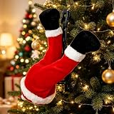 Funny Kicking Santa Legs for Christmas Tree, Animated Christmas Decorations