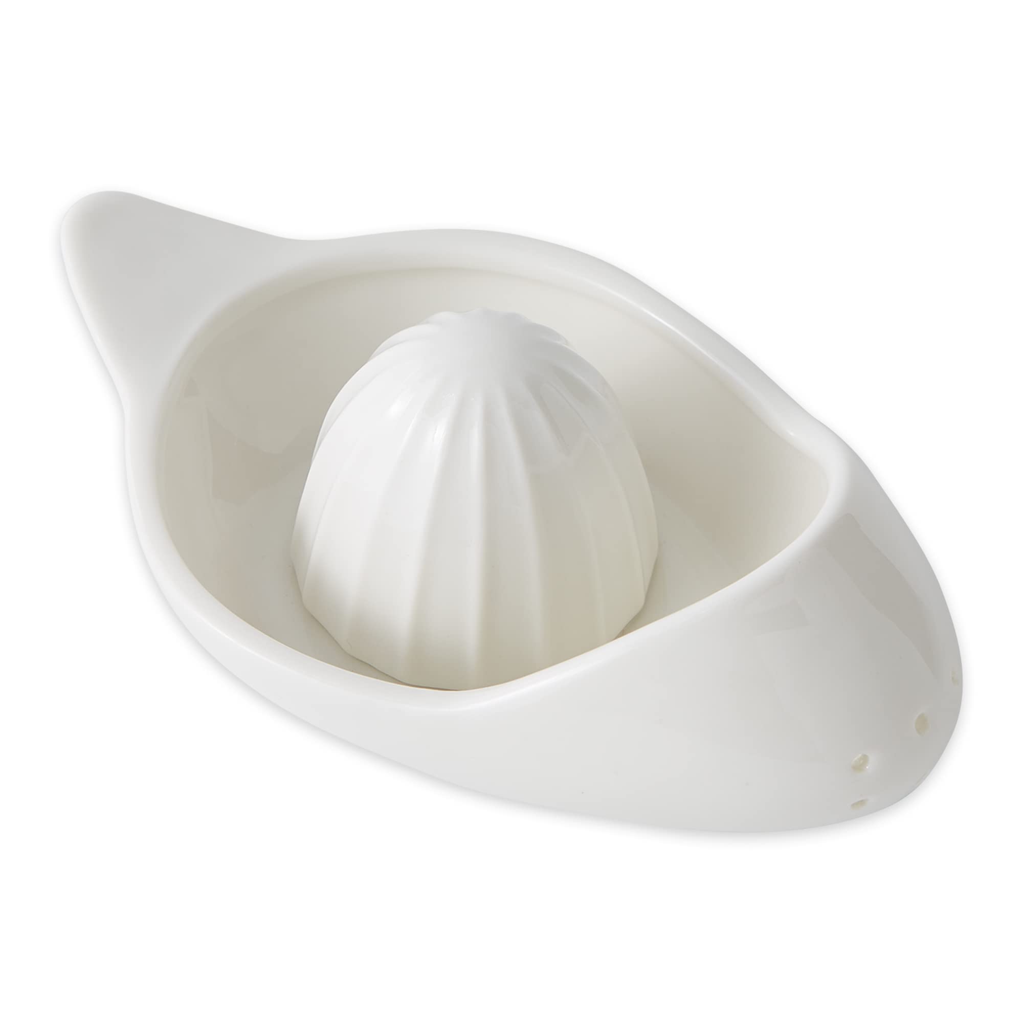 RSVP International Porcelain Kitchen Tool Collection, Citrus Juicer/Stainer, White