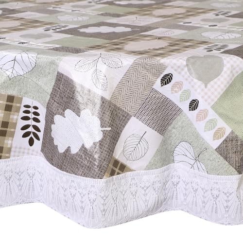 Image of Dakshya Industries PVC Waterproof Round Table Cover for 4 Seater Dining Table | 60 Inch Round Printed Table Cover | Spill Proof, Oil Resistant, Heat Resistant, Wipe Clean