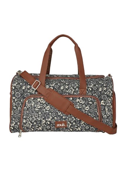 zouk Weekender Duffel Bag | Vegan Leather | Spacious 24.1L Capacity | Water-Resistant | Separate Shoe Compartment | Ideal for Travel, Gym & Weekend Trips | Men and Women | Proudly Indian Brand-picture-12