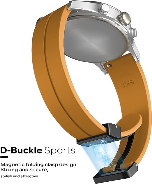 Image of 22 mm Silicone Magnetic Watch Straps Belt Band Compatible with Noise ColorFit Ultra /Ultra 2, FireBoltt, Boat, Active /GPS, Buzz, Nav & Nav+, Universal Smartwatch Straps