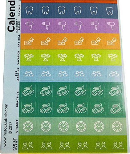 Planner Stickers Calendar Reminder Labels For Organizing Important Dates 1/2 X 1/2 Inch Squares 114 Stickers Per Sheet 10 Sheets 1,140 Total Stickers #TOP1