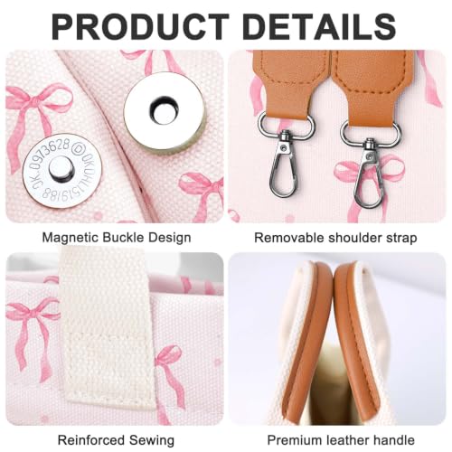 Image of Canvas Tote Bag for Women with Pockets Crossbody Bag Tote Shoulder Handbags Casual Work Bags Everything Tote Bag