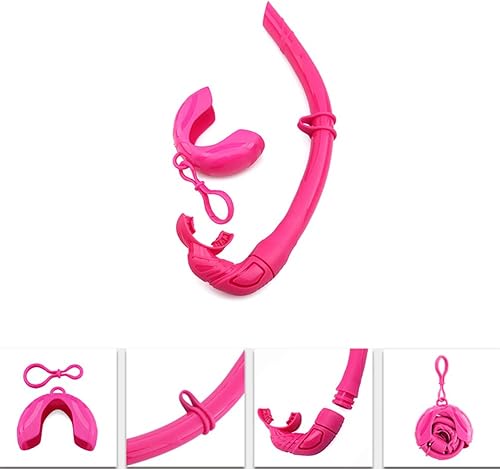 Miniatura 4 de TEQIN Esnórquel enrollable, esnórquel plegable de silicona con estuche de almacenamiento compacto, esnórquel de apnea y esnórquel, tubo de