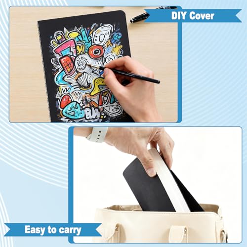 Cuaderno rayado de tapa suave para evitar el peso excesivo libreta A5 kraft negro en pack 5