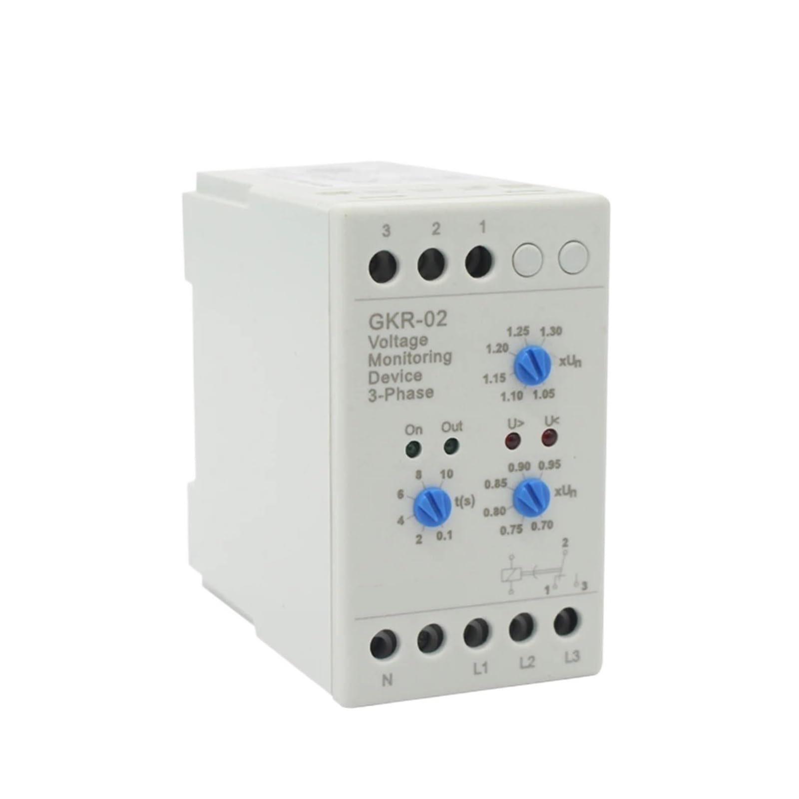 BALYDLUL 3 Phase GKR-02 380V Voltage Monitoring Device Protect Motor From Phase Failure and Voltage Unbalance