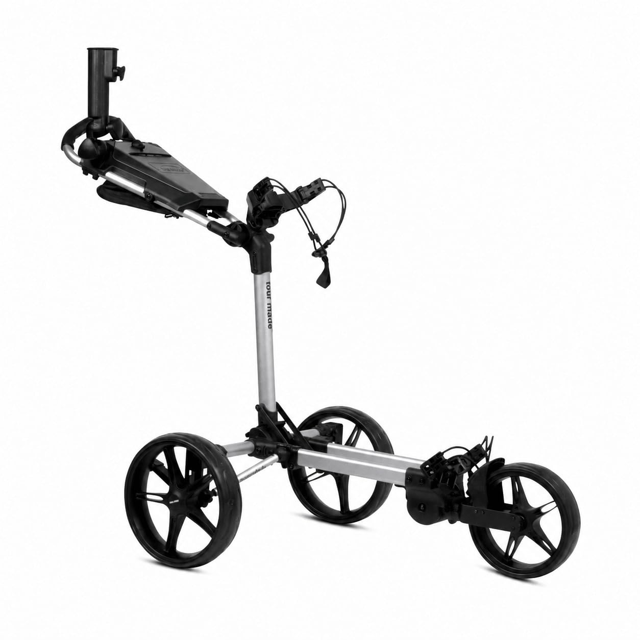 tour made RT-140/150 & 160 Carrello da golf pieghevole I Carrello da golf a spinta a 3 ruote I Carico utile fino a 25 kg I Qualità di marca tedesca I Numerosi accessori inclusi