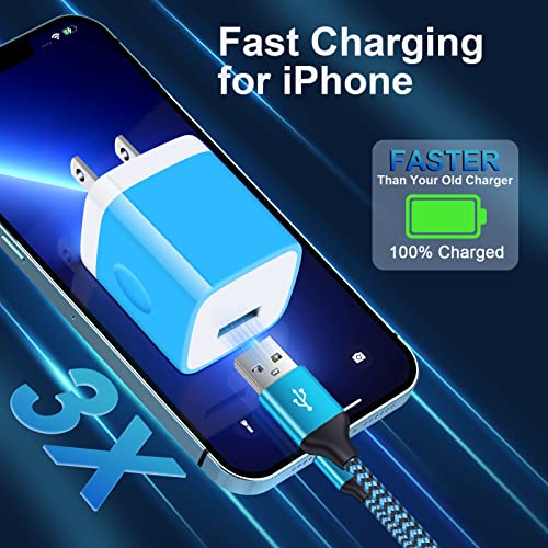USB Charger, iPhone Wall Charger Block, 2.1A/5V 3Pack iPhone Fast Charging Block Charger Cube Plug Outlet for iPhone 15 14 13 12 11 Pro Max SE XR XS X, Samsung Galaxy S23 S22 A54 Note 20, LG, Pixel 8