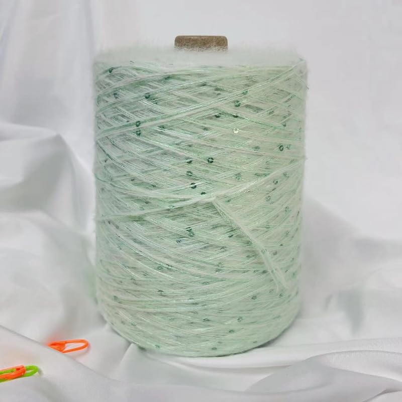 Filato di lana mohair da 500 g/rotolo, morbido e sottile, per lavori a maglia a mano, maglioni, vestiti per bambini, uncinetto, paillettes, mohair, sciarpe, filo con glitter