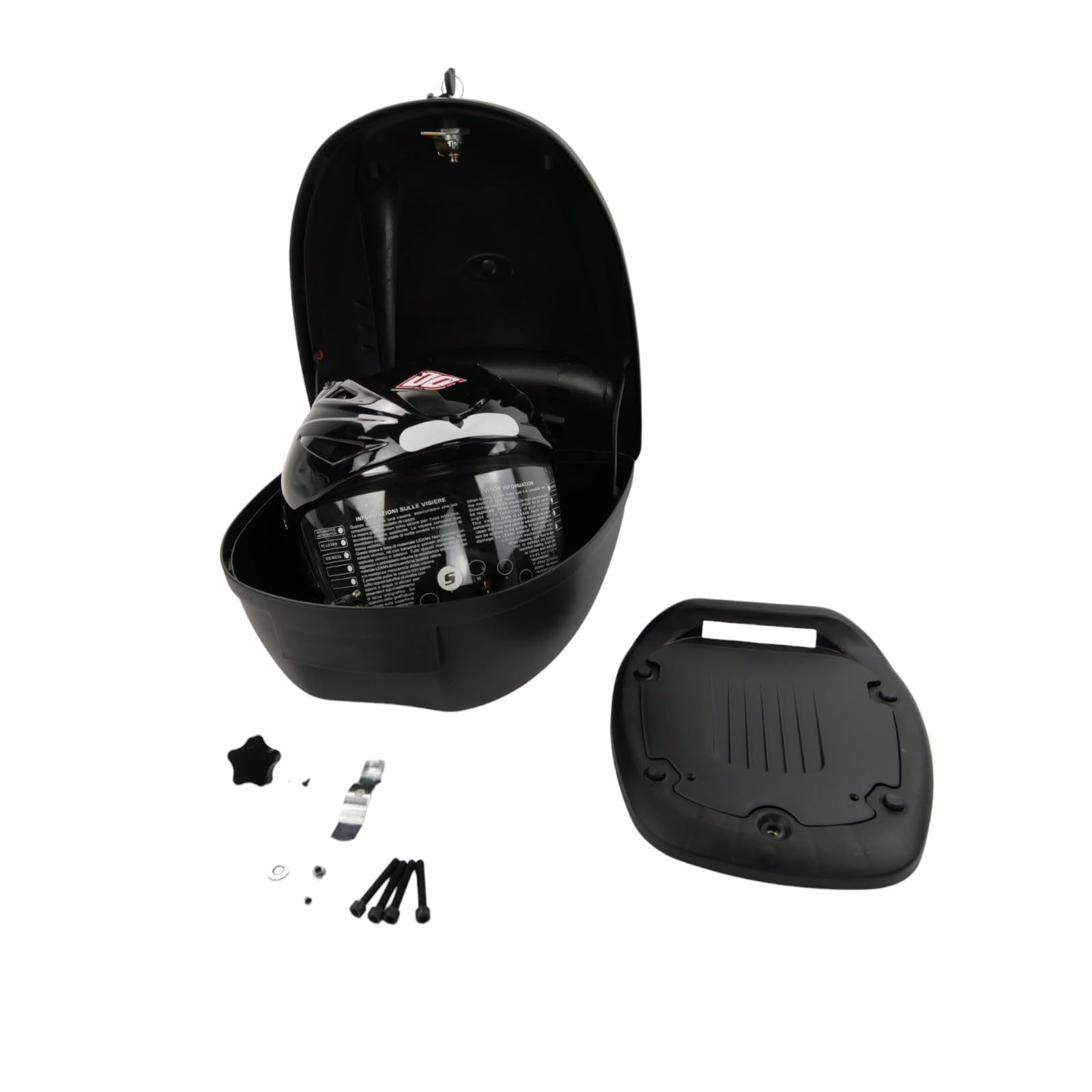 Universal Motorradkoffer Top Case Motorrad Motorroller Quad Koffer schwarz 28L