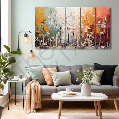 Image of The Castle Decor abstract art painting with frame Big Size 27x48 Wall art for living room,Bedroom,Drawing room,Hotels-Wooden Framed-726