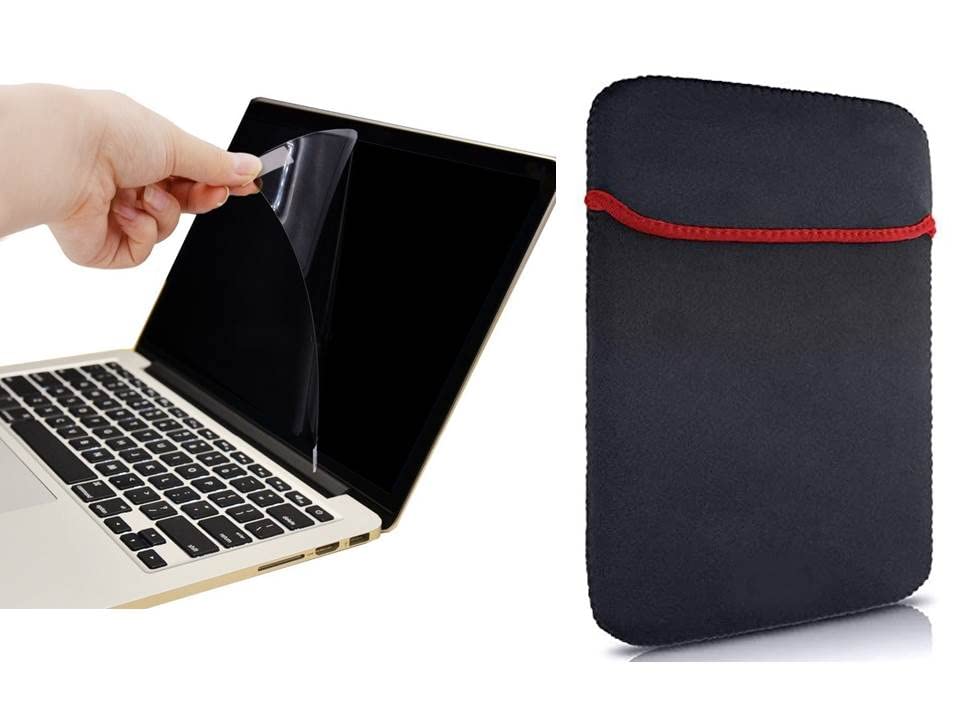 Anjo 2 in 1 Combo 14 Inch Laptop Screen Protector & Laptop Sleeve (Matte, Transparent).
