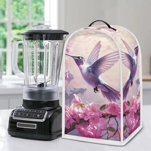 Image of Talayituse Hummingbird Cherry Blossom Blender Dust Cover with Handle, Stand Mixer or Coffee Maker Appliance Cover Anti Fingerprint Dust Proof Stain Resistant Blender Cover for Home Kitchen
