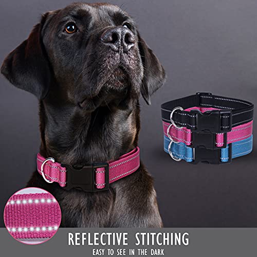 Winchester Reflective Dog Collar for Medium Dogs, Soft Breathable Nylon Pet Collar Adjustable with Buckle, Pink - Image 7