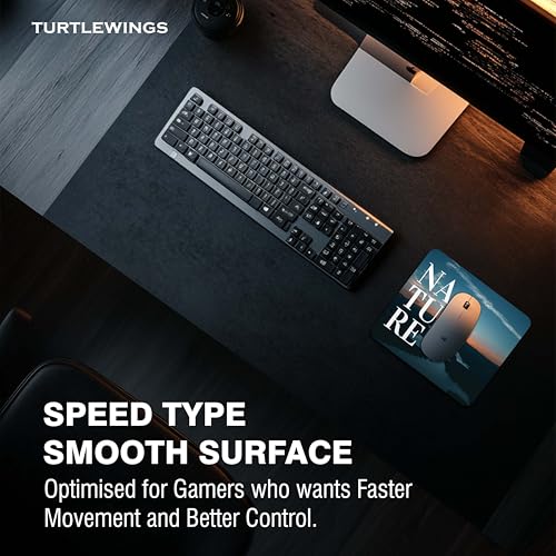 Image of TURTLEWINGS | Mousepad |Nature Mousepad - 22x18 cm, 3mm Thick | Abstract Design Non-Slip Rubber Base | Office, Study & Gaming Use | Premium Smooth Surface 2 (Design 01)