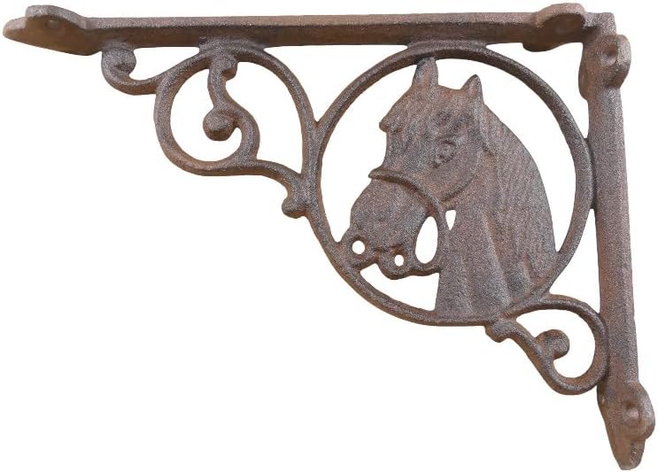 4 Cast Iron Horse Shelf Brackets Metal Corbels 8 3/4" x 6 1/2"