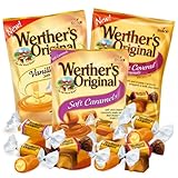 Picture of Needzo Original Chewy Caramels Variety Pack of Chocolate Covered, Vanilla Creme, and Original Caramel Chewy Candy, Pack of 3, 2.22 Ounce