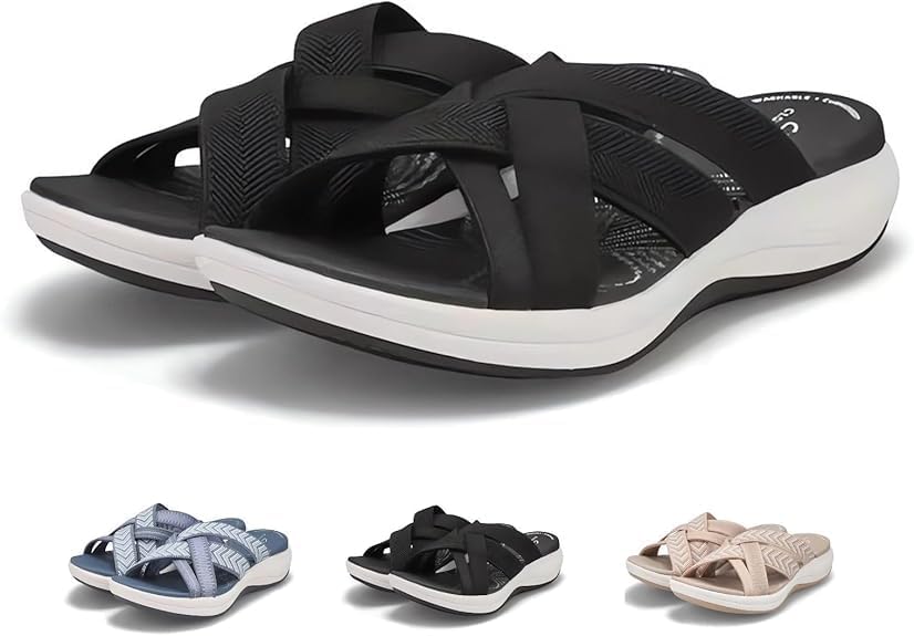 Comfortable Recovery Orthopedic Walking Plantar Fasciitis Slides Sandals for Women with Arch Support Lightweight Slippers - Main Image