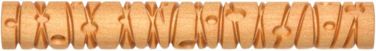 MKM Pottery Tools Wood Twig Rollers for Clay (TW-08 Lines and Dots)