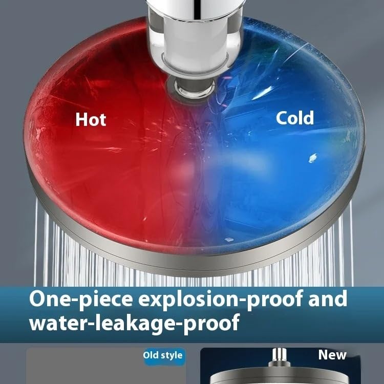 Soffione doccia grande ad alta pressione, design a testa singola per il massimo flusso d'acqua, set doccia per uso domestico, facile installazione, pulizia senza sforzo.