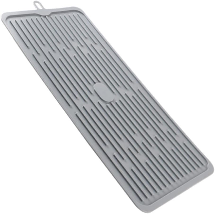 MAGICLULUSilicone Drain Pad Silicon Drain Mat Draining Mats for Dishes Nice n Clean Deep Grooves Drain Tray Tableware Mat Drying Mat Nonslip Mat Silicone Utensil Rest Water Filter Pad