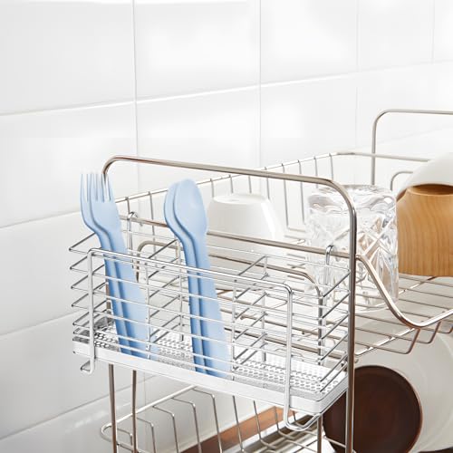 Iwntwy 3 DIVIDED COMPARTMENTS UTENSIL HOLDER Utensil Holder, Stainless Steel Utensil Drying Rack thumb #3