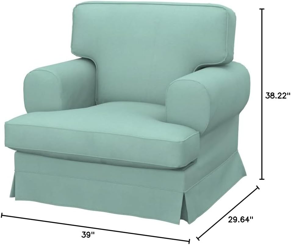 Soferia Replacement Compatible Cover for Ekeskog Armchair, Fabric Eco Leather Mint