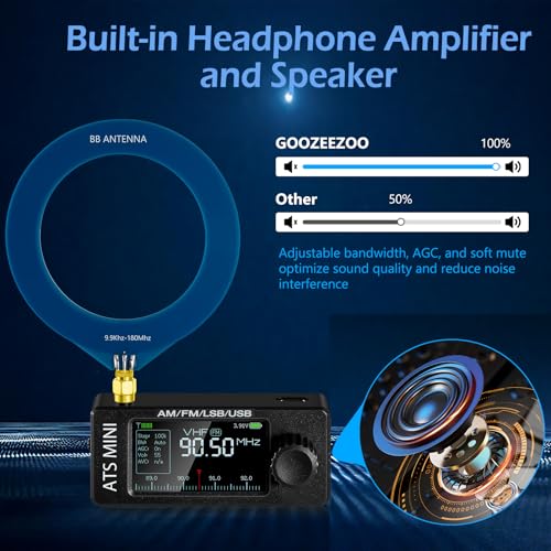 Radio Mini Pocket Si4732 ATS AM/FM con Batería 800mAh miniatura 5