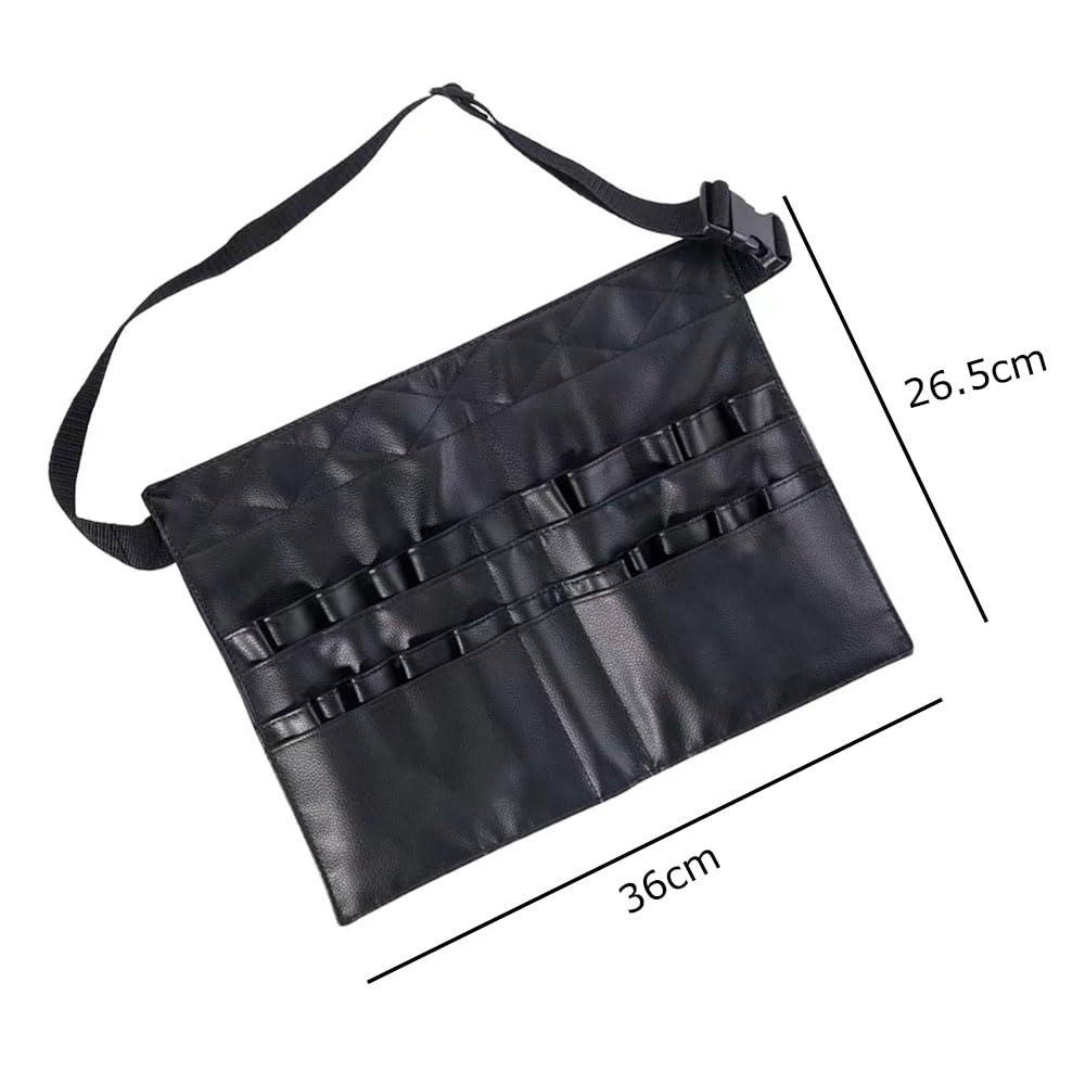 Borsa Trucco Beauty Case, Porta Pennelli Make Up da Viaggio Con Cintura Regolabile e Marsupio Cosmetici Portatile (Nero)