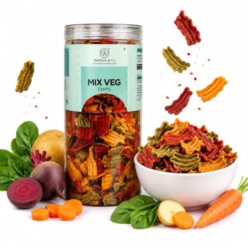 Image of WellNuts & Co. Healthy Snack Combo Pack of 4 |Fruit Nut Meusli - 200g, Mix Veg Chips - 150g, Protein Booster - 200g, Protein Salad - 425g| Roasted & Ready to Eat Snacks | High Protein & High Fiber Combo | Snacks for Healthy Everyday