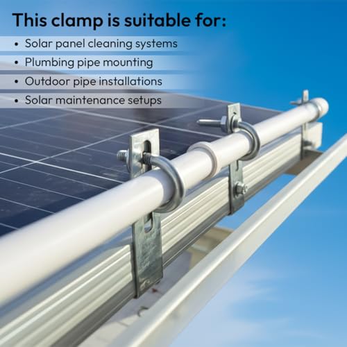 Image of Solar Panel Cleaning Hanger Clamp 1 /2 Inch, Galvanized Material, Easy Installation, Fits All Solar Panel Frames, Durable Support for Plumbing Pipes and Efficient Cleaning ((Pack of 10))
