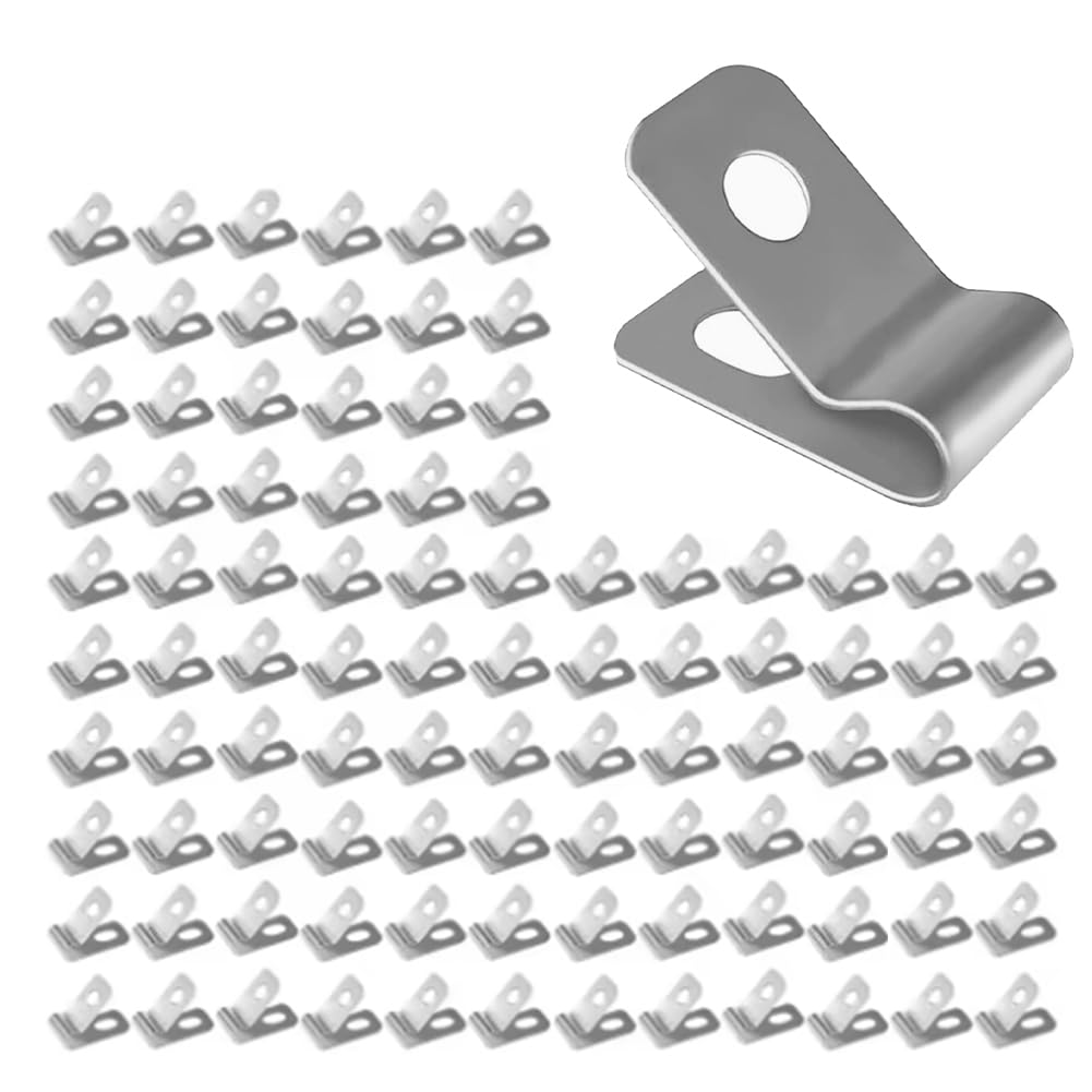 Pomoflexi Fence Wire Clamps Agricultural Fencing Mounting Clips Stainless Steel Wire Garden Fasteners
