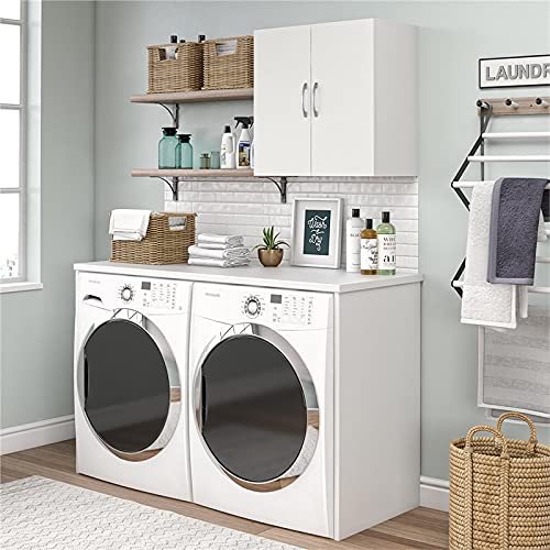 Pemberly Row Engineered Wood Transitional 24" Wall Cabinet In White #TOP2
