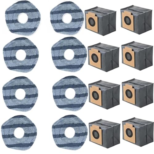 Vacuum Accessories For Eufy X10 Pro Omni Cleaner Robot-14 PCS(6 Mop Pads+8 Dust Bag)
