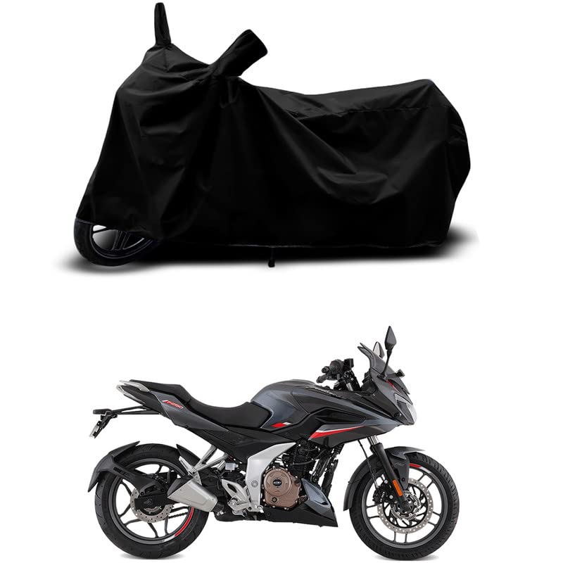 Image of 100% Scratchproof /UV-Rays /Heat Protection /Birds Dropping /Water Resistant /Dust Proof /Waterproof /Full Bike Scooty Two Wheeler Body Cover Compatible for Pulsar F250 All Varients[Black]
