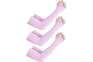3 Pairs Light Purple Mesh Arm Sleeves for Optimal Sun Protection