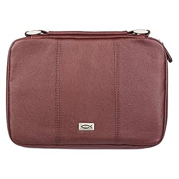 Office Product Bible Cover Large Gen Leather Fish Burgundy Book