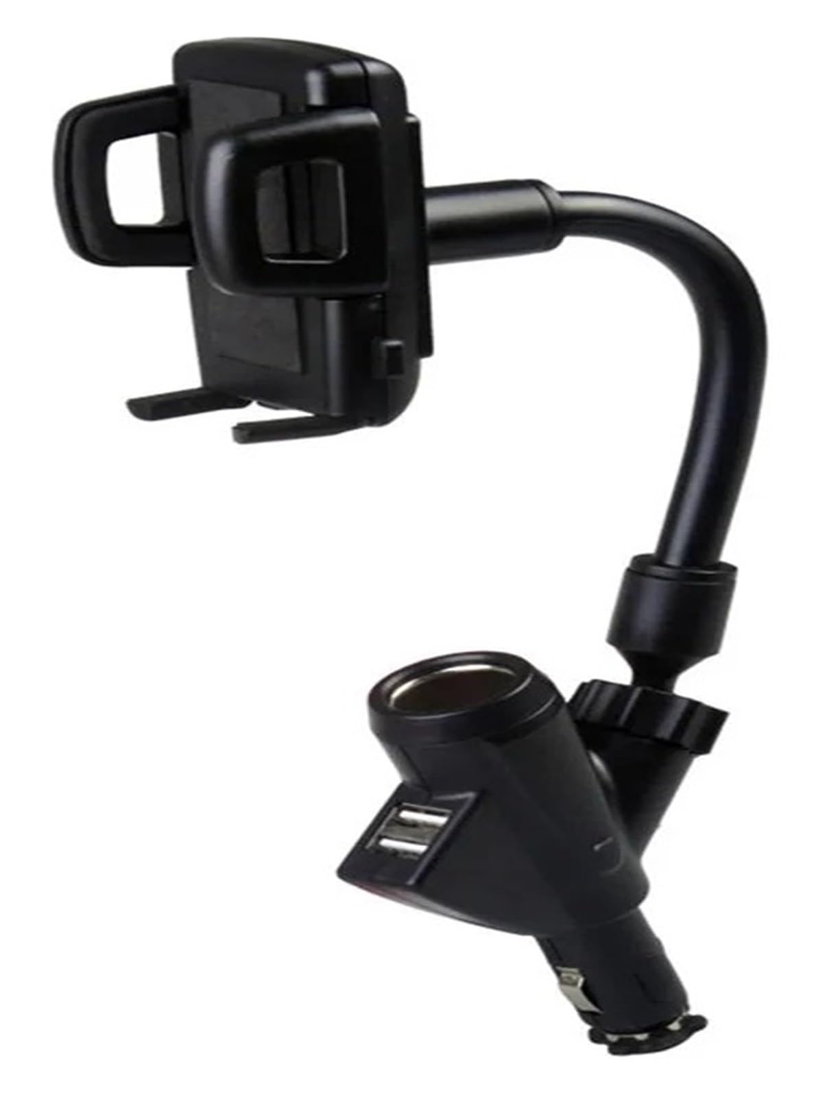 Support de Voiture 3 en 1, Allume-Cigare, Rotation Libre, Support de téléphone avec Deux Ports USB, Accessoire de Voiture