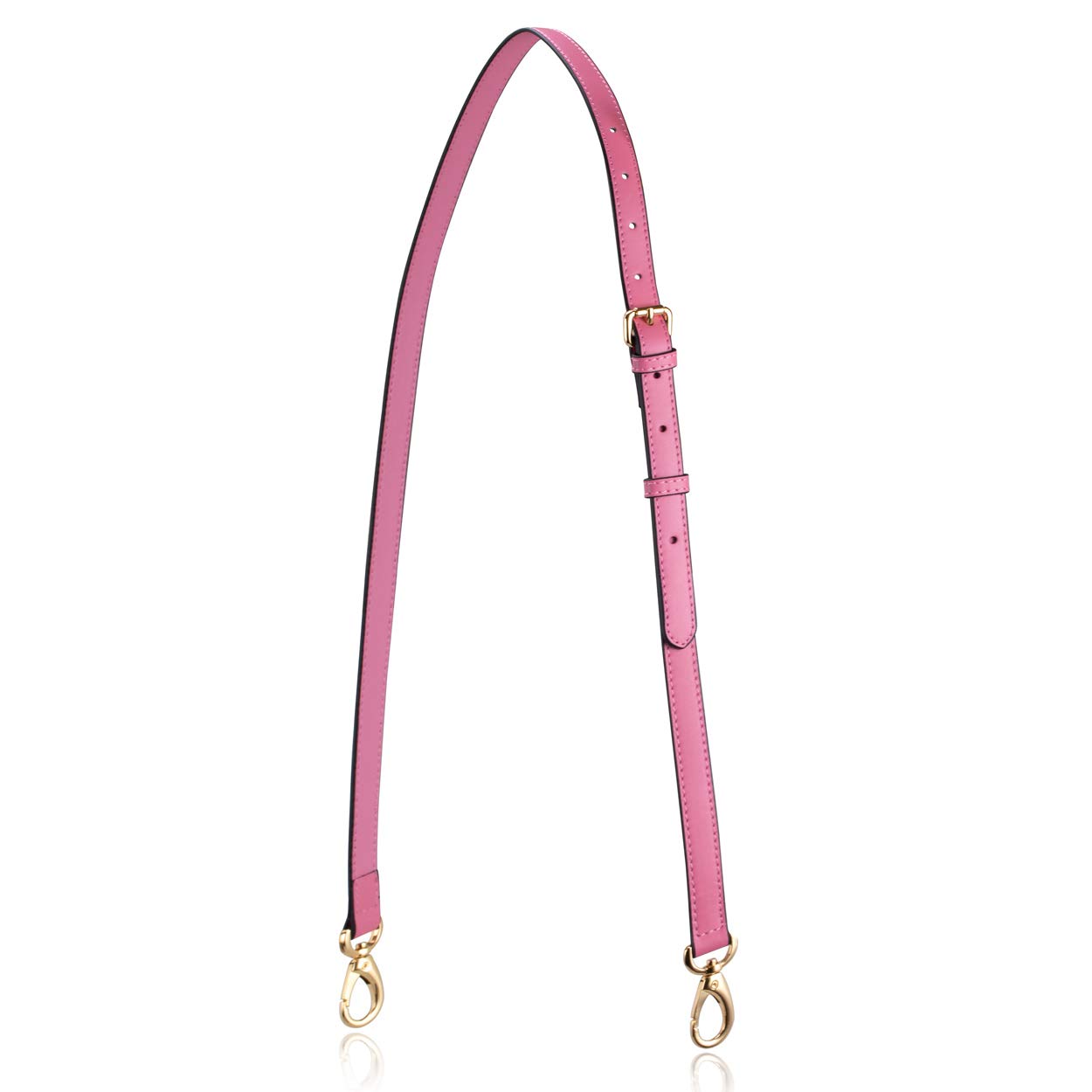 Allzedream -Umhängetasche aus echtem Leder, lang, verstellbar, Pink (rose), Medium