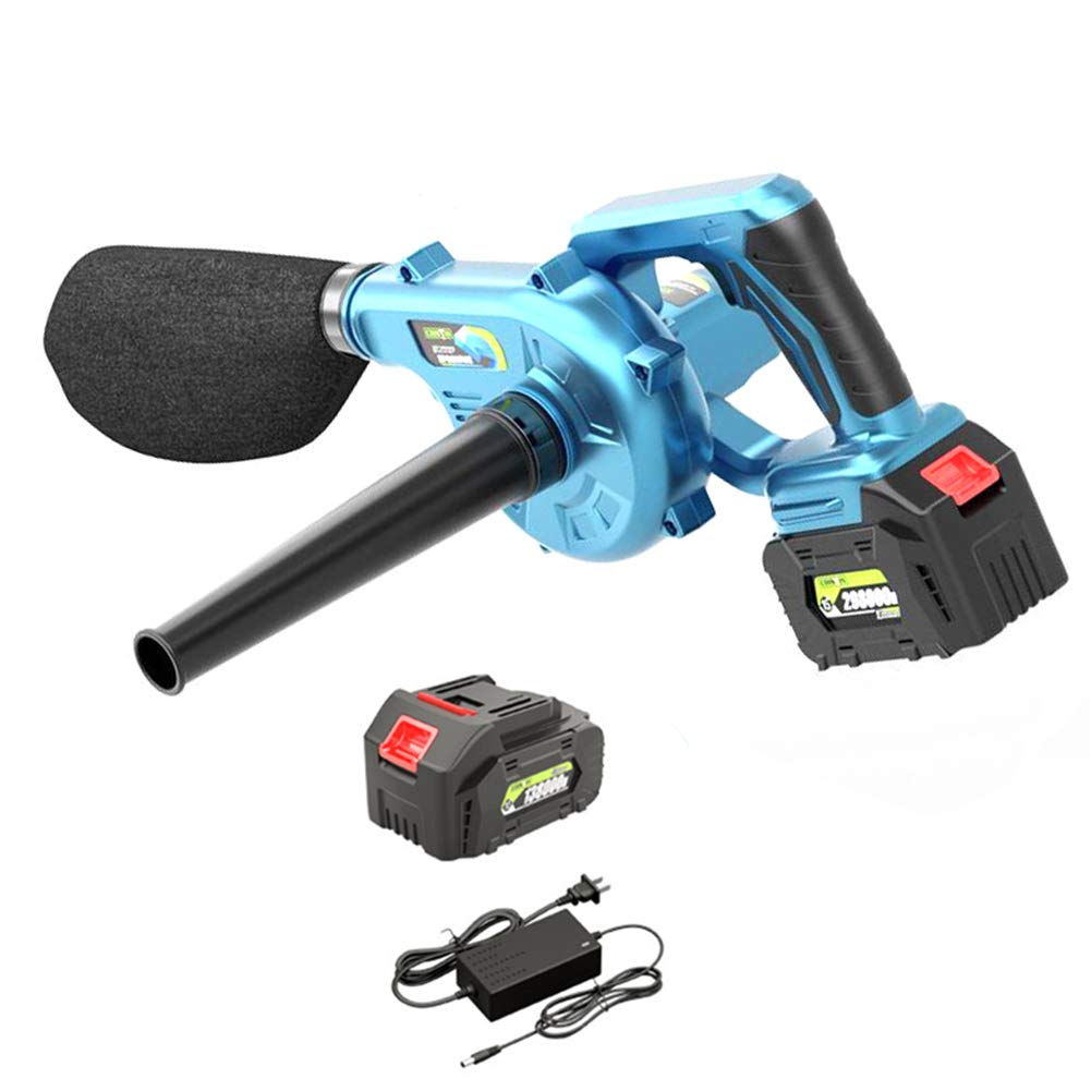 Soffiatore per Foglie e aspirapolvere, spazzatrice da Giardino a velocità variabile Senza Fili con Batteria e Caricatore, Batteria al Litio da 21 V, per Cortile/vialetto/Ponte/Veranda