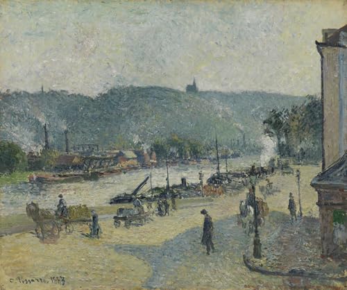 Camille Pissarro Place Lafayette Rouen toile modern pour habiller un mur vide de salon
