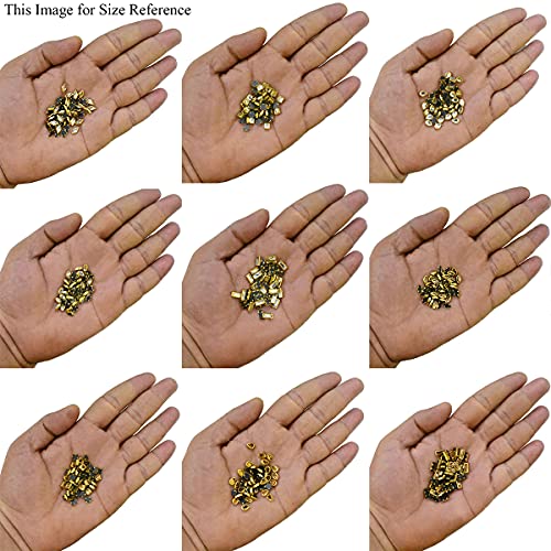 Image of Embroiderymaterial Flat Back Glue On Kundan Stone /Rhinestones Beads for Craft, Jewellery Making, Embroidery, Embellishment, Toran Making (10 Styles-Gold and Silver Color, 500 Pieces)