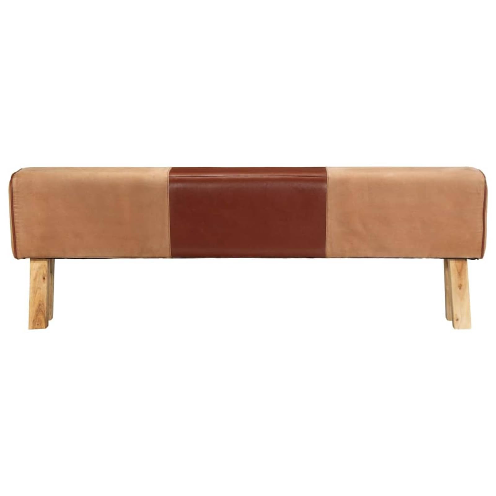 Turnbock-Bank Bank Turnbock Design 160 cm Brązowy Prawdziwa skóra akacja | Powierzchnia siedziska z prawdziwej skóry, masywny stelaż z drewna akacjowego, styl vintage, gruba tapicerka