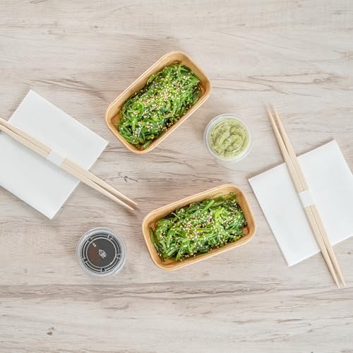 Restaurantware-Matsuri Vision 5.5 x 3.2 x 0.9 Inch Sushi Trays, 100 Greaseproof Sushi Packaging Boxes - Lids Sold Separately, Disposable, Kraft Paper Sushi Containers, For Appetizers Or Desserts by Restaurantware - Image 7