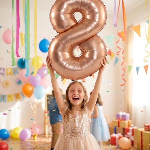 Image of YPSelected 32 Inch Large Foil Helium Number Balloon Birthday Wedding Party 0-9 (Orange, 8)