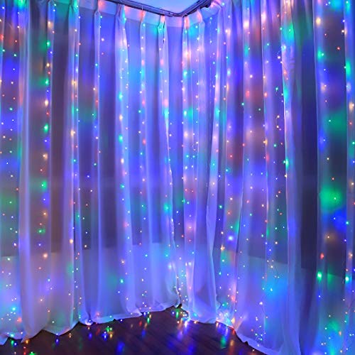 Svnooc Fairy Curtain Lights For Bedroom 300 Led Usb Plug In 8 Modes Window Wall String Lights With Remote For Weddings, Christmas, Party Backdrop Indoor Outdoor Decorations (Multicolor) #TOP1