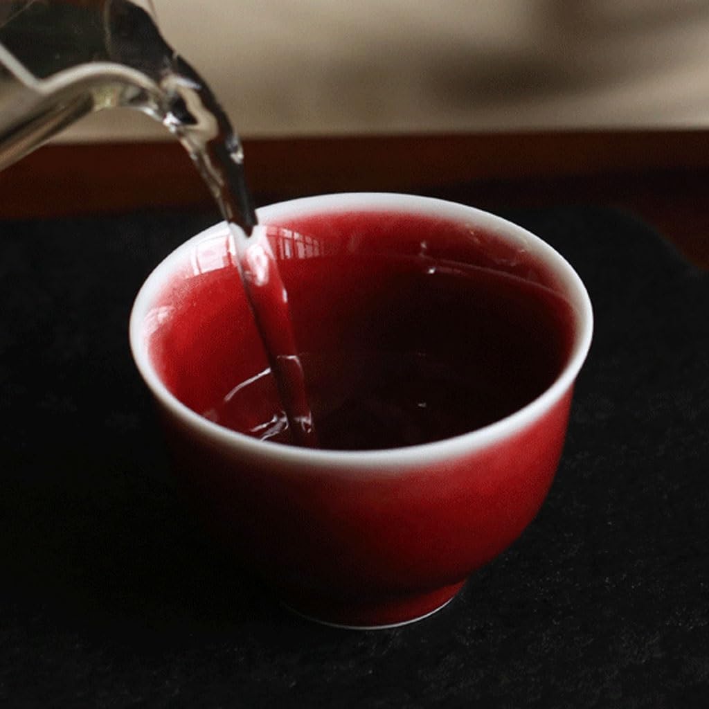 Tea Cup Lang Red Glaze Chinese Ceramic Kung Fu 60ml Small Teacup Wine Room Suitable For Collection Gift all Appropriate Mug