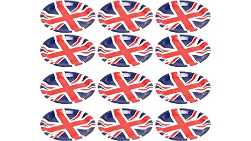 BBL Bada Business Limited |12 Pcs Union Jack Paper Plates 23 cm