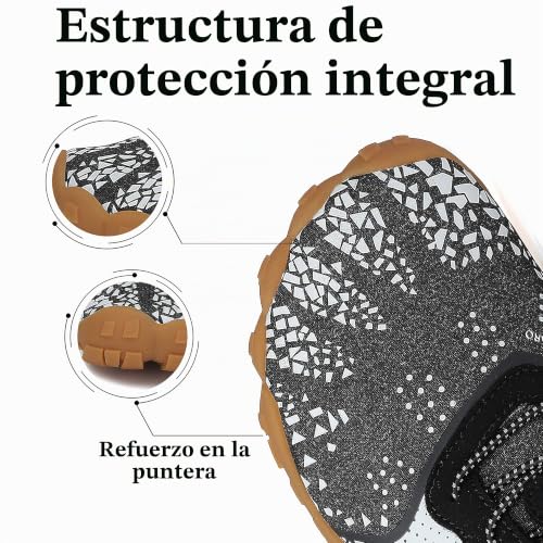 Miniatura 4 de Zapatillas De Deporte Exterior Interior Hombre Mujer Escarpines Deportes Acuáticos Calzado De Minimalista Para Playa Surf Transpirable De Secado Rápido, Hm Gris Bianco 42