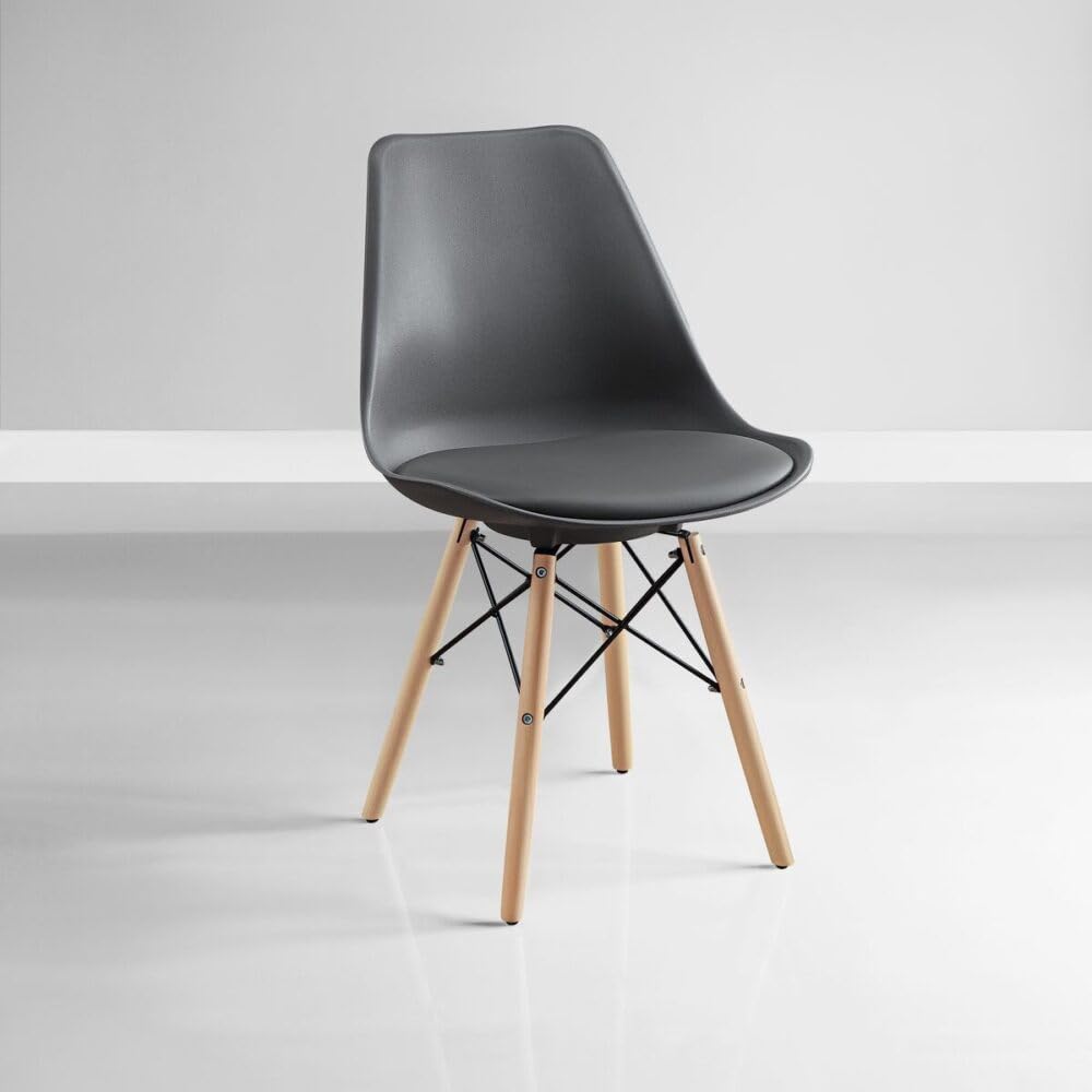 Enosilla Cushioned Armless Chair with Metal Frame and Wooden Legs Suitable for Home, Kitchen, Garden, Living Room, Office,...